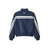 Skechers Retro Color Block Striped Warm Fashion Comfortable Stand Collar Zip Jacket Women Jackets Navy-Blue L324W021-002Z