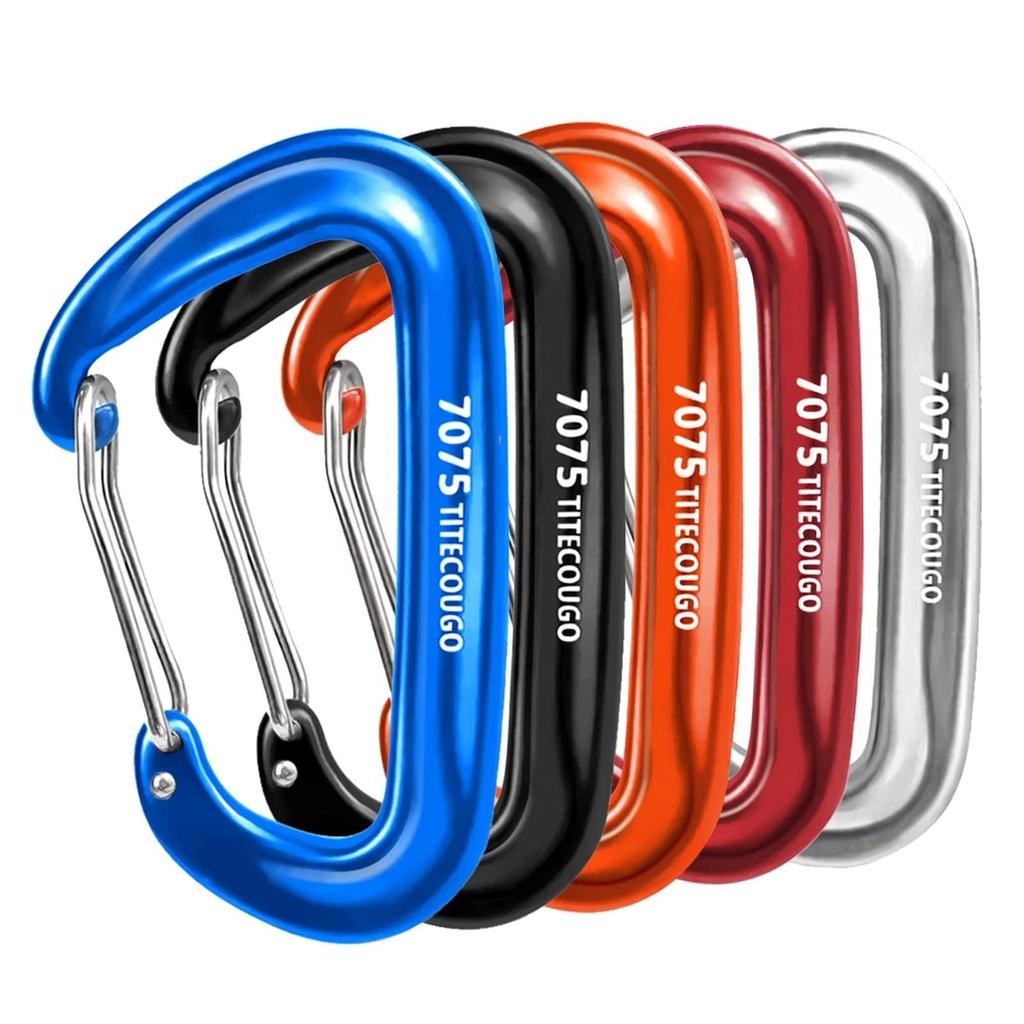 Aluminum Alloy Carabiner Ultra Light 12KN Heavy Duty Load Capacity 1200kg Multifunctional D Ring Keychain D Hook Household Goods Outdoor Camping