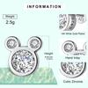 925 Sterling Silver  Trend Stud Earrings Sliver Zircon Animal Kawaii Cartoon Mouse Piercing Earrings Gift Jewelry For Women