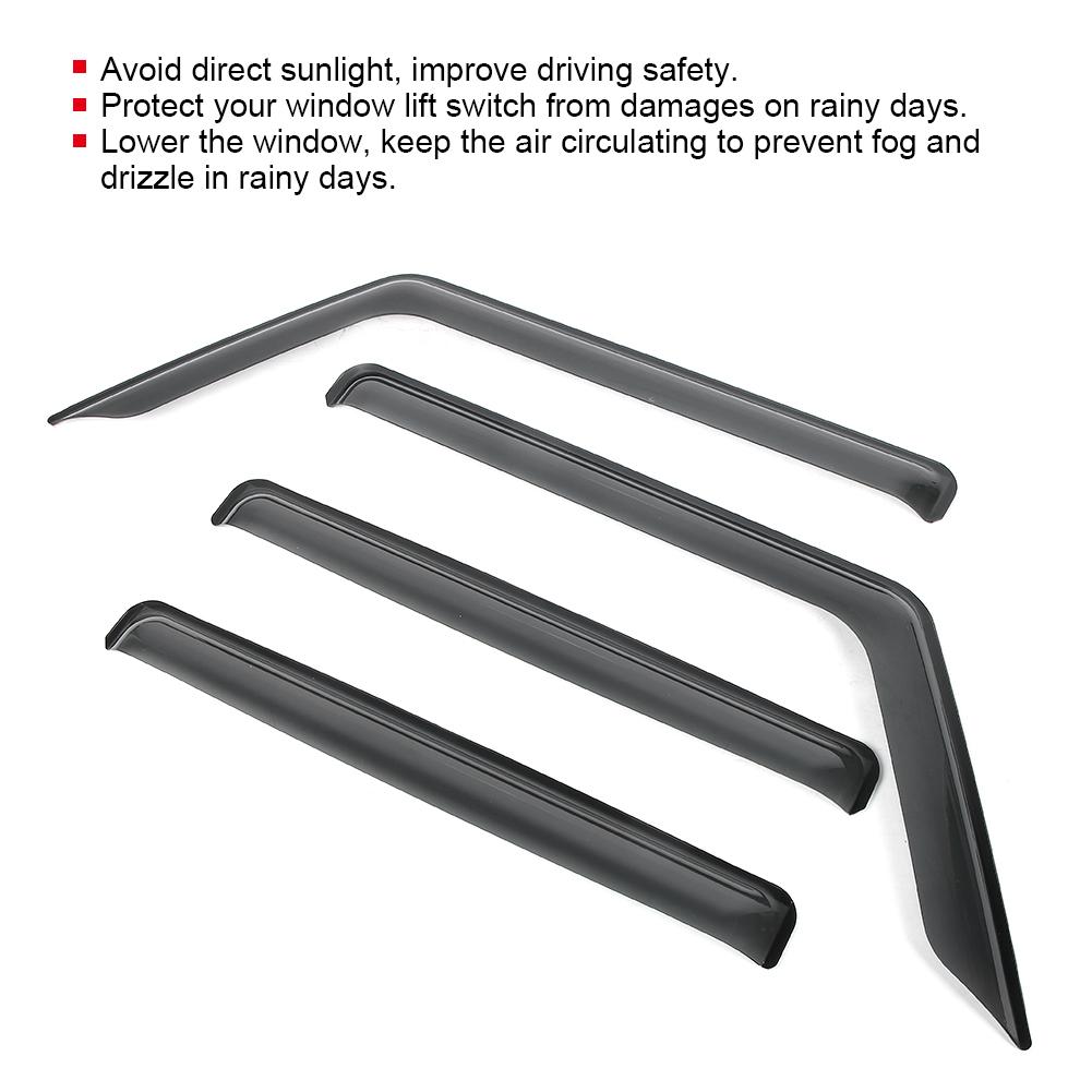 Car Window Visor Shades Sun Rain Guard Fits for Jeep Wrangler JL 2018+ 4D