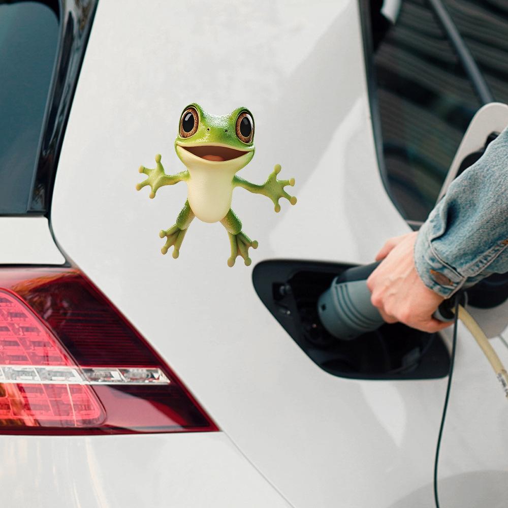 Quirky Big-eyed Frog Glass Car Beautification Decoration Window Sticker