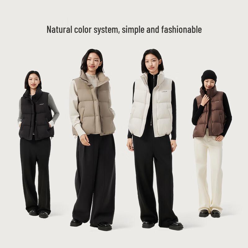 Tanbol Women's Short Stand Collar Down Vest