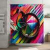 Vibrant Colorful Shower Curtain for Bathroom Decor Modern Abstract Design Printing Waterproof Fabric Various Sizes Available On
