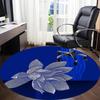 1pc Floral Design Office Round Area Rug,  Mat Suitable For Office, Under Office Chairs Bedroom Living Room Home Decor, Room Deco