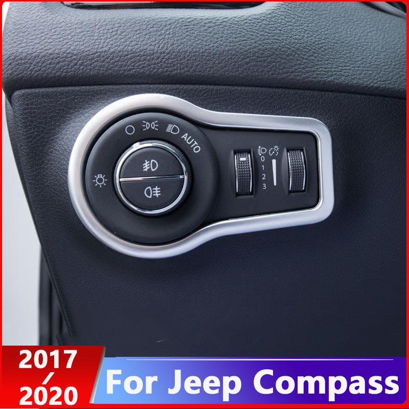 

Для Jeep Compass 2017 2018 ABS автомобильная наклейка переключатель регулировки фар декоративная крышка отделка аксессуары для стайлинга автомобиля ABS Chrome