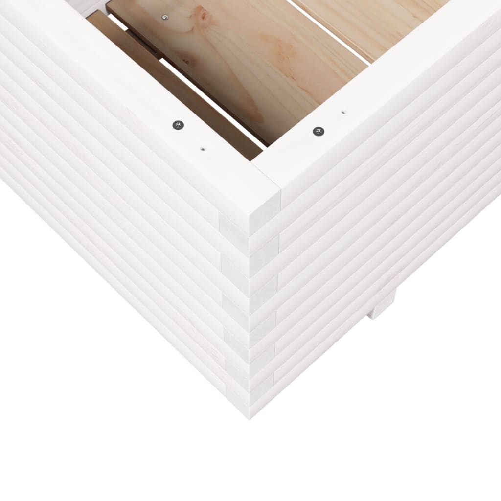 Plant Pot White 110 x 60 x 49.5 cm Solid Pine Wood