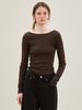 Le Back Scoop Neck Long Sleeves (Brown)