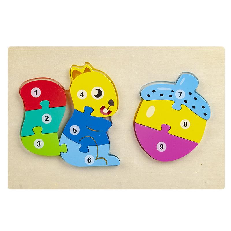 Kinder-Nahrungskette Puzzle dreidimensionales Puzzle Zuordnungsbrett Früherziehung pädagogische Holzspielzeuge