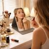 Floral Vanity Mirror Standing Compact Mirror Portable Desktop Makeup Mirror  for Student Dormitory