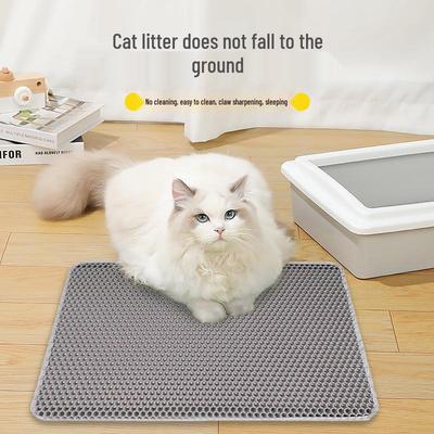 Double Layer Thickened EVA Cat Litter Mat - Washable, Anti-slip, Prevents Tracking, Sand Control.