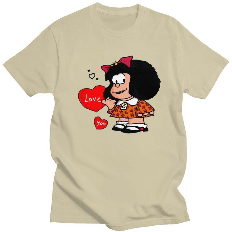 

Custom Quino Comic Cartoon Mafalda T Shirt for Men Tshirt Tee Short Sleeves T-shirt Slim Fit - Men s Summer Cotton Graphic Tee 5XL різнокольоровий