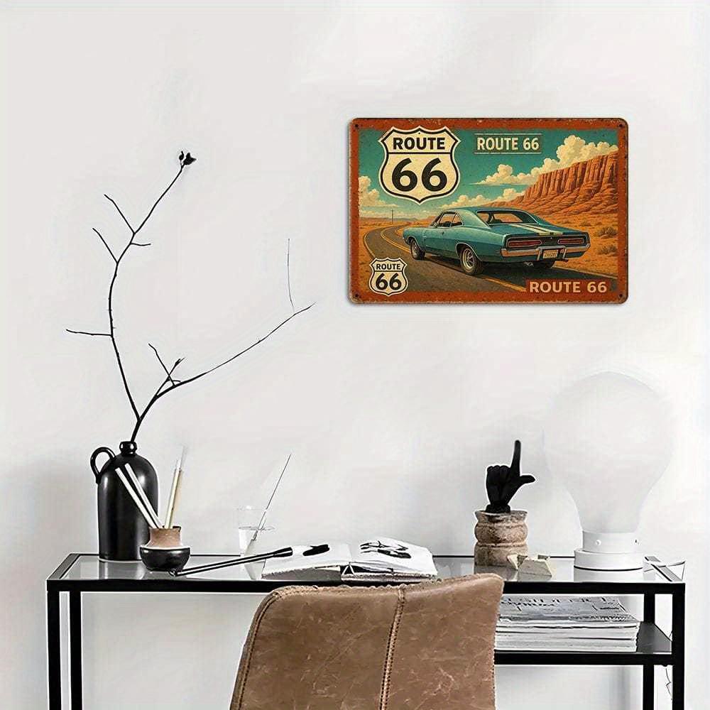 Vintage Route 66 Metal Sign.