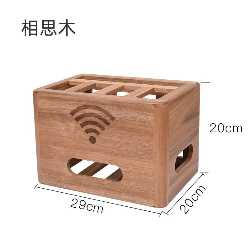 Wooden Cable Organizer Box Power Strip Charging Cables Desktop Cord Management Solution Walnut Acacia Finish