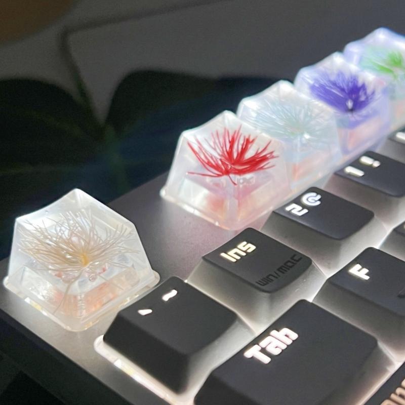 Resin Keycap Feature Pine Blossom Flower for Mechanical Keyboard Keycap Replacement Elegent ESC Keycap