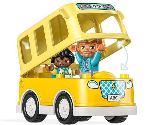 LEGO Duplo Town School Bus Toy, a great gift for birthdays, Christmas, and educational toys for boys and girls ages 1.5, 2, and 4. Perfect for pretend