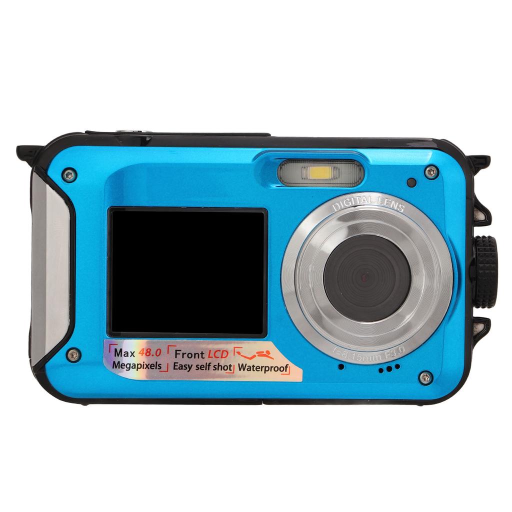 Full HD 2.7K 48MP 10ft Water Resistant Underwater Digital Camera 16X Digital Zoom Front Rear Double Screens Water Resistant Digital Camera