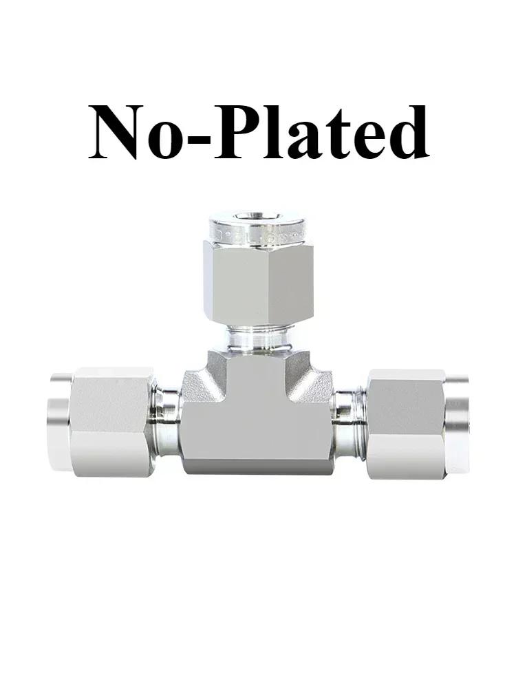3-25mm 1/8-1" Inch Tube OD Compression Uino 316L Stainless Steel Forged Tee 3 Ways Pipe Fitting Connector With UNF Thread Nut