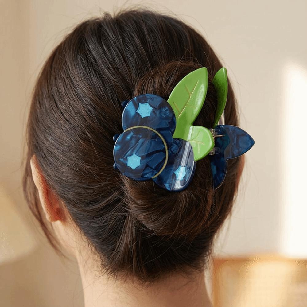 Non Slip Fruit Hair Claw Secure Hold Shark Hair Grip Temperament Acetate Hair Clips  Ponytails