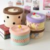 #Hand-Woven Cotton Rope Storage Basket with Lid - Round Desktop Organizer for Bedroom