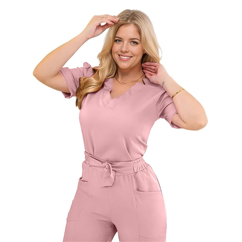Women's Summer Short-sleeve Hospital Dental and Oral Clinic Work Clothes Nurse Clothes Hand Washing Clothes