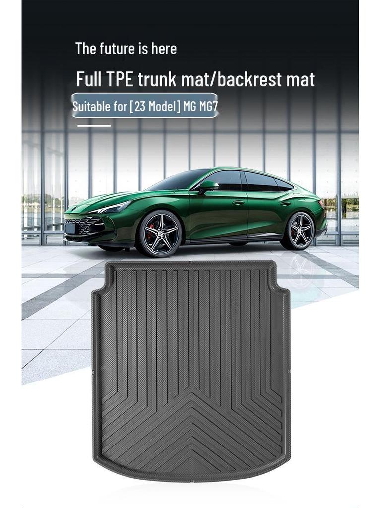 2023 MG7 All-Weather Trunk Mat Set: Includes TPE Trunk Liner and Seat Back Protector