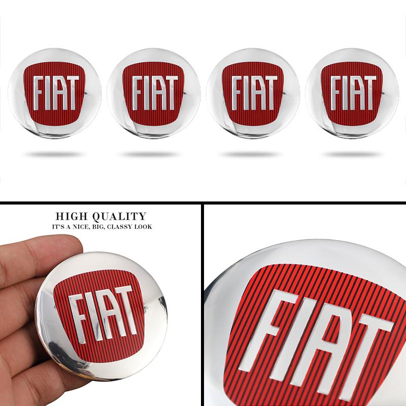 4Pcs Aluminum alloy Car Wheel Center Sticker For FIAT 500 Ducato Panda Grande Punto Tipo Abarth Pulse Strada 600 500L Mobi Doblo