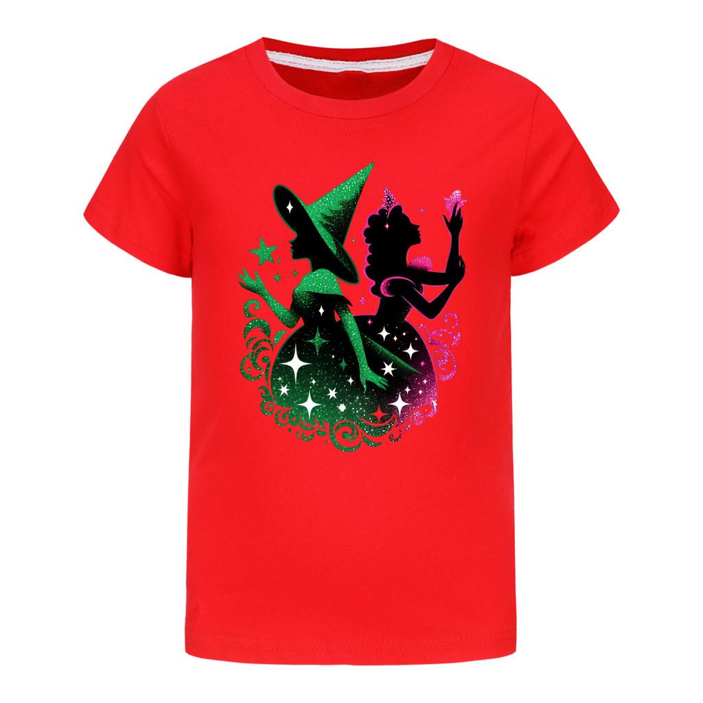 Kinder Mädchen Hexenprint Lässiges Kurzarm T-Shirt