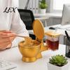 Creative Office Lunch Container Toilet Shaped Ramen Bowl Set, Built-in Drink Cup And Straw Portable Snack Design, Novelty Food Bowl, for Instant