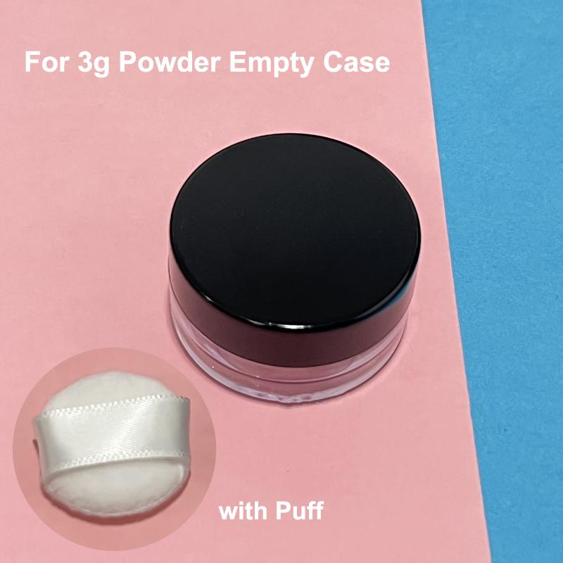 3G Plastic Empty Loose Powder Jar With Makeup Puff Box Sifter Container Cosmetic Jar Portable Loose Powder Box Refillable Case