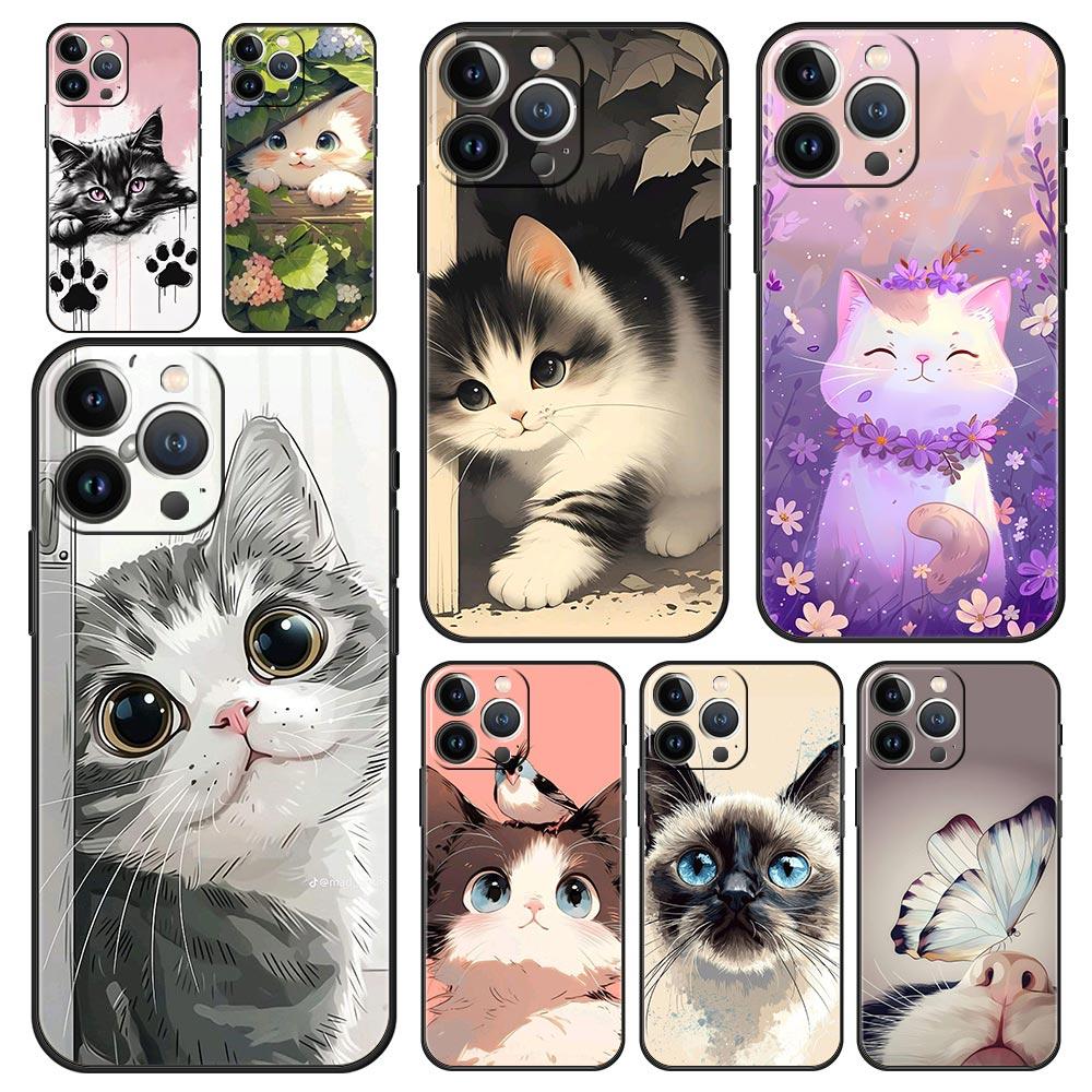 Daily Life of Cute Cats Phone Case For iPhone 16e 15 14 13 12 11 Pro Max XS X XR SE 7 8 Plus Shell iPhone 16 Soft TPU Cover