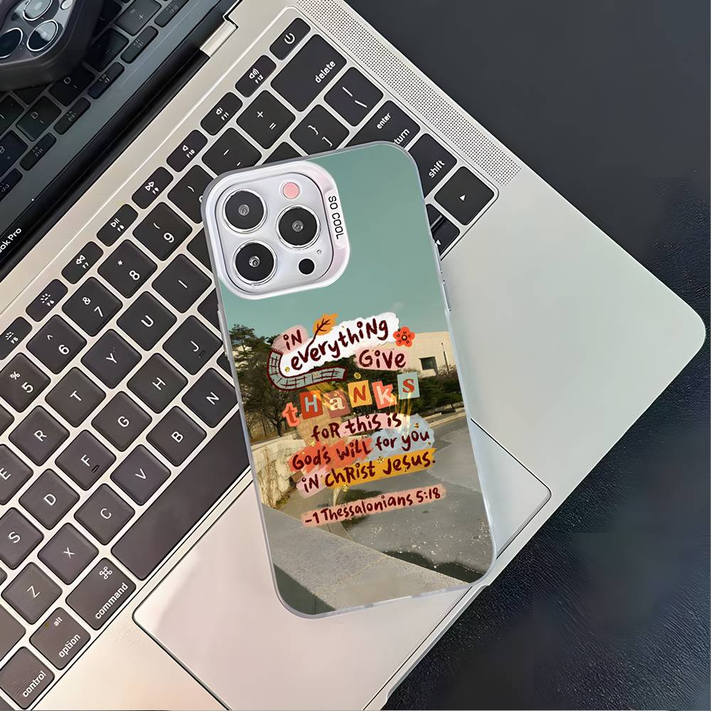 

Jesus Bible Verses Phone Case For iPhone 17,16,15,14,13,12,11,Pro,XS,Max,Plus,Mini,SE4,E White Matte Shockproof Cover iPhone17Pro