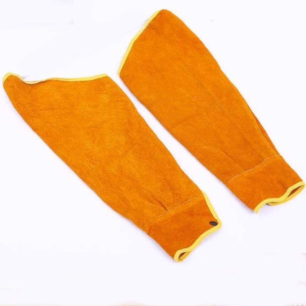 Heat Flame Resistant Leather Welding Work Sleeves Cowhide Leather Arm Guards  Welding Supplies