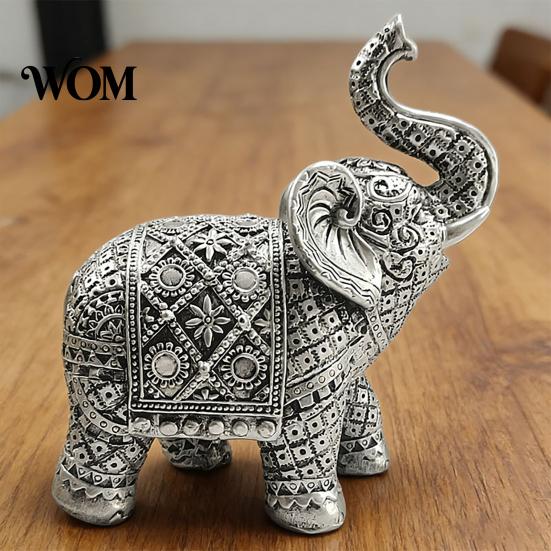 Feng Shui Ornaments Elephant Figurine, Luck Charm Sculpture, Versatile Indoor Outdoor Decor for Entryway Interior Ornament Car Tabletop Living