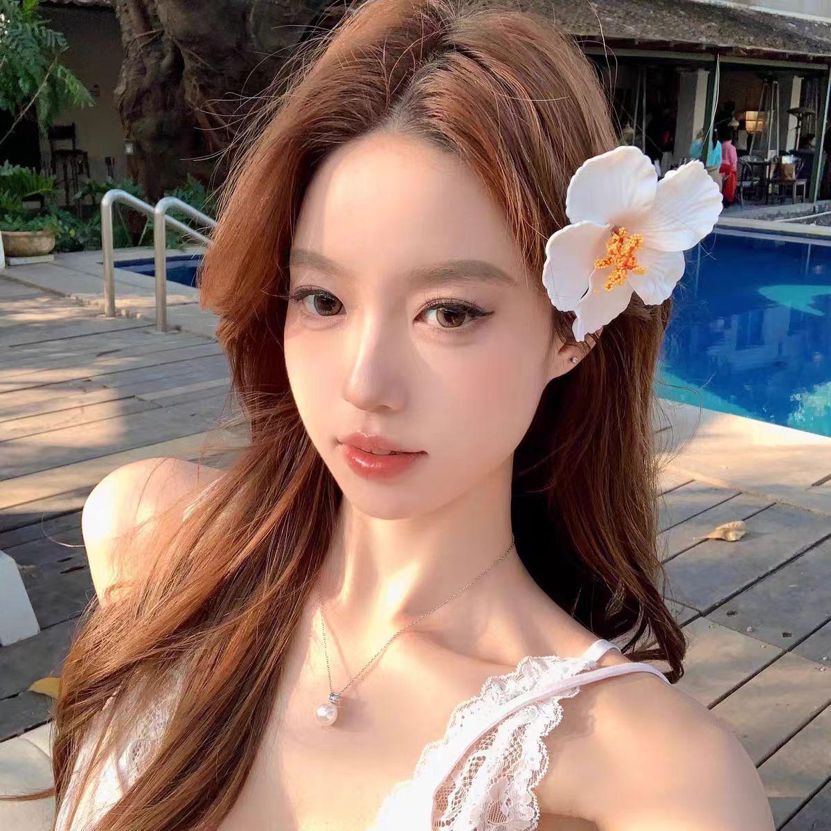 

Гавайская заколка для волос с цветком для женщин, девушек, романтическая богемная заколка для челки с цветком, заколки для волос BB, аксессуары для волос 2PCS