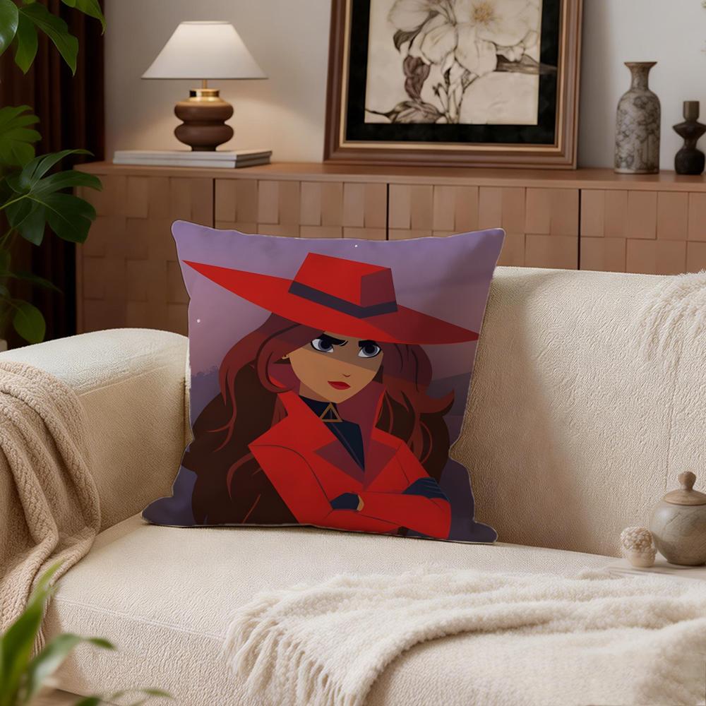 Detektiv Carmen Sandiego Kissenbezug Kissenbezug Set 4 Stück 50X50 45X45 40X40 Kissenbezug Dekorative Sofa Heimdekor