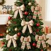 Sturdy Webbing Gift Toppers Christmas Bows for Wreath, Merry Craft Bow Ornaments, Winter Tree Large Fabric Trees Decoration Holiday Tree, Front Door,
