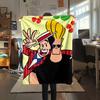 Coperta in Flanella con Stampa di Johnny Bravo, Alta qualità, Confortevole per Tutte le Stagioni, Arredamento per la Casa, Calore e Comfort