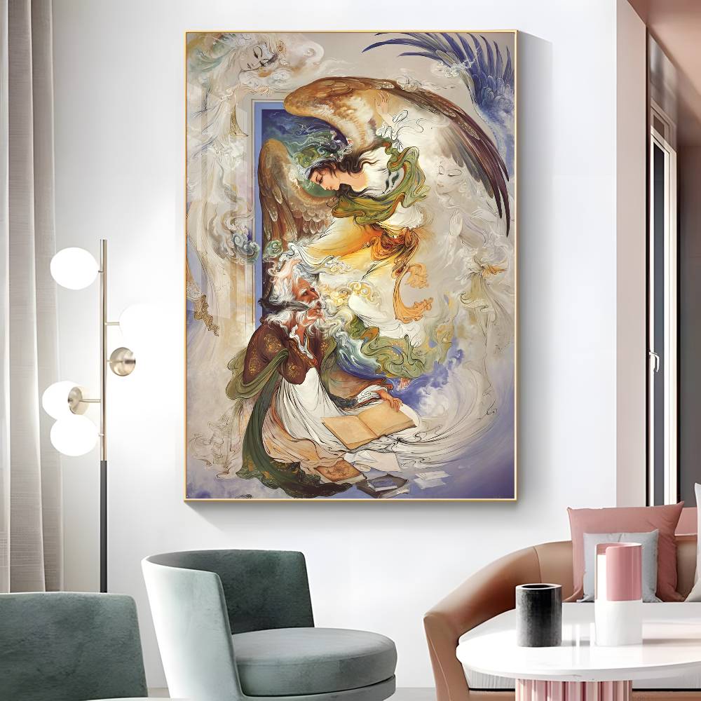 1pc Mahmoud Farshchian Persian Painting Poster Sticker Print Waterproof Wall Art For Living Room Bedroom Home Decor