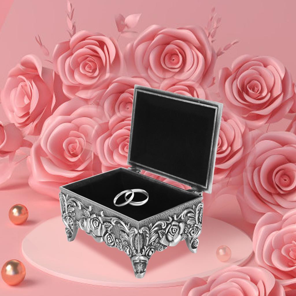 Vintage Jewelry Storage Box Alloy Decorative Large Capacity Jewelry Box for rrings Rings