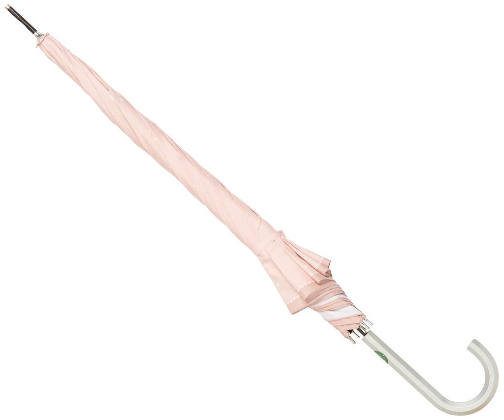 Jump Star Pale Made in Rib Total Handle 19cm [Moonbat] nu re nu Women's Umbrella, Pattern, Orange, Japan. Length 60cm, Length Approx. 86cm,
