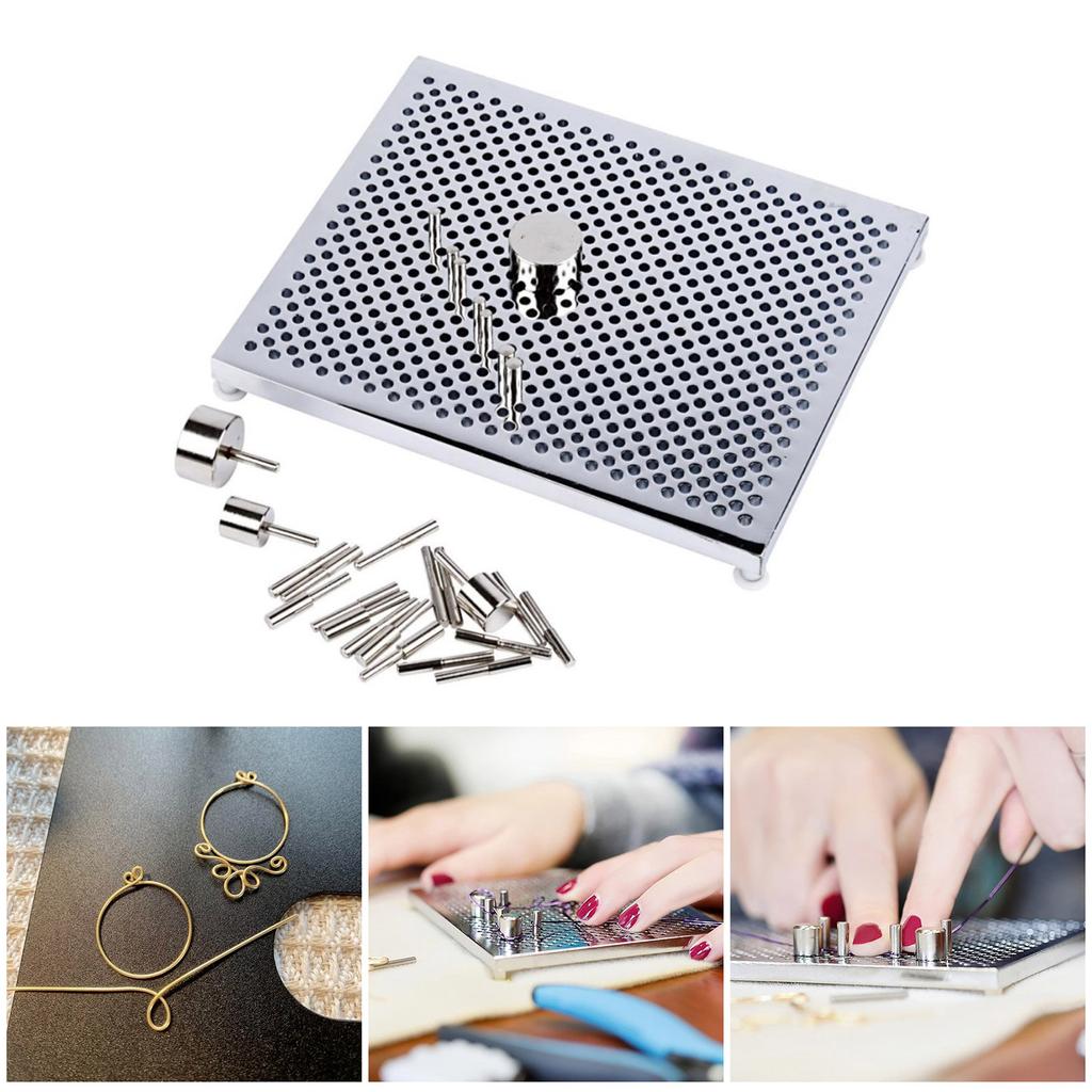 Aluminum Wire Jig Complete Jewelry Making Tool Set Practical Wire Looping Kit Wire Bending Board for Y Jewelry