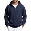 Men’s Autumn/Winter Half-Zip Hooded Sweatshirt with Kangaroo Pockets – Loose-Fit Casual Long-Sleeved Hoodie