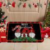 1pc Christmas‑Gnome‑Holly‑Berry Print Welcome Doormat, Washable Indoor Floor Mat for Bathroom, Living Room, Bedroom, Kitchen