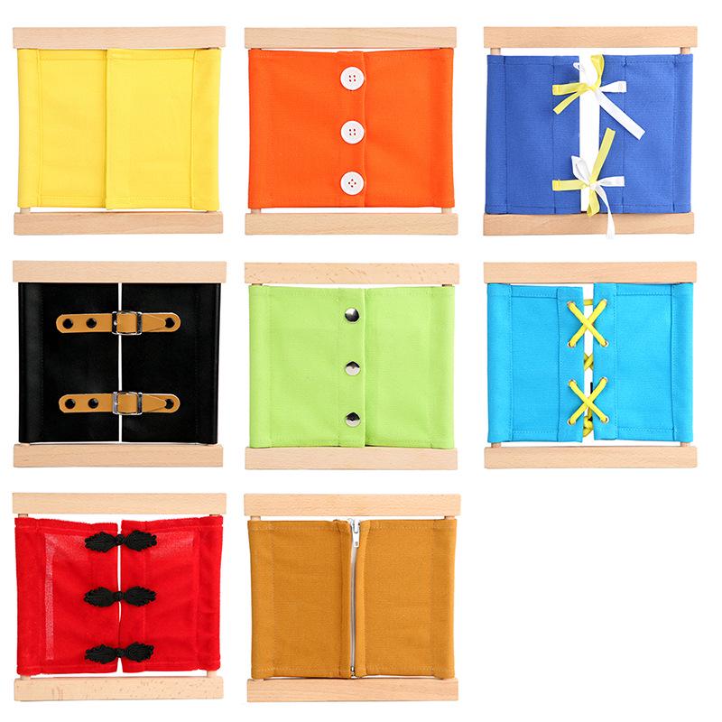 Children's Educational Wooden Game Set: 8 Fun Dressing and Life Skills Activities for Early Learning