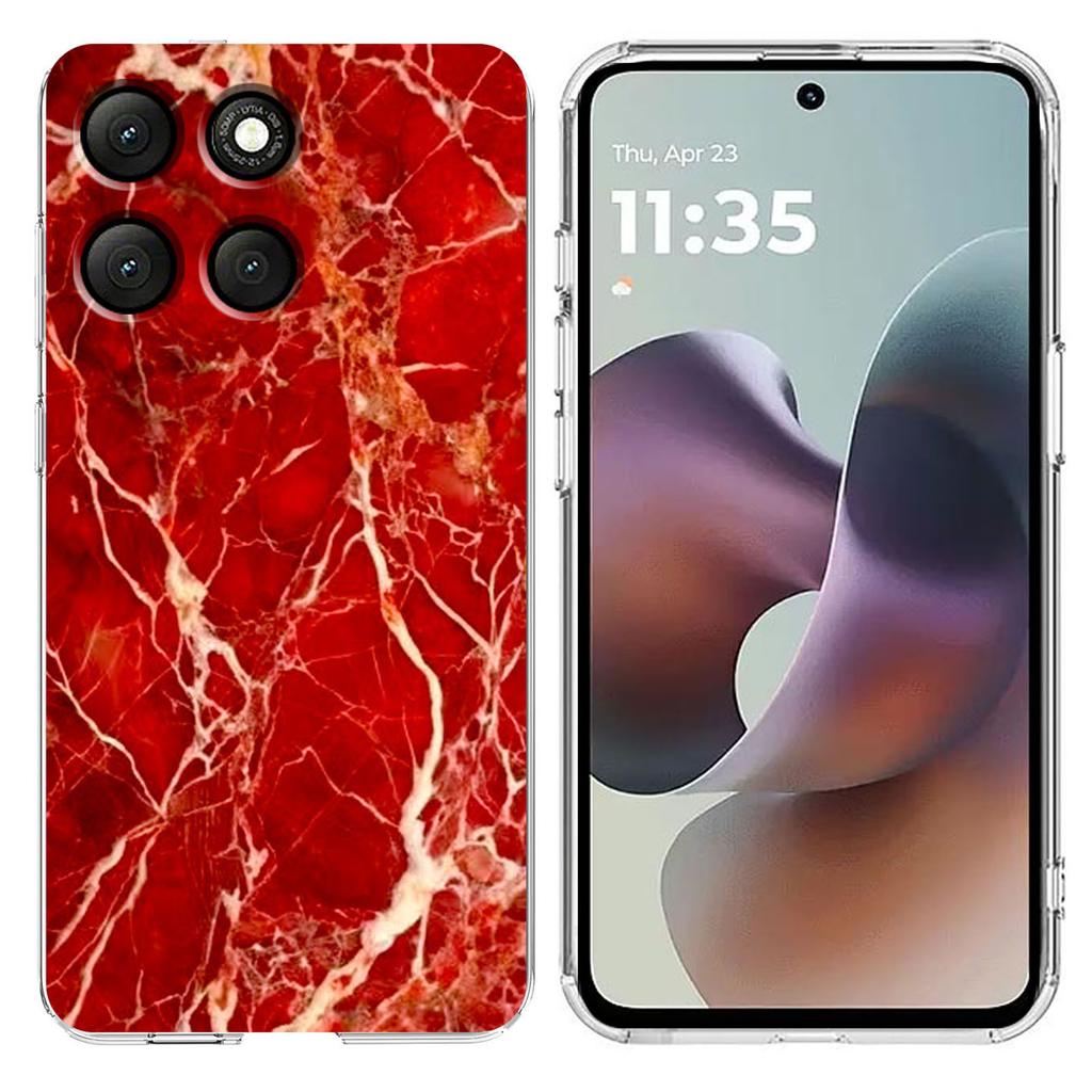 Pro Motorola Moto G56 5G Pouzdro Mramorový Vzor Potisk Měkký TPU Kryt na Telefon