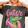 Later Gator Shirt Comfort Colors® Preppy Crocodile Tee Sassy Alligator Top Pink Feather Boa Funny Summer Girls Trip Cruise Holiday Vacation