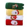 3/4Pcs Quick Dry Merry Christmas Kitchen Towels Soft Cotton Embroidered Christmas Themed Towel Absorbent Santa/Elk