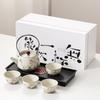 Kung Fu Tea Set Home One Pot Two Cups Tea Plate Small Ceramic Teapot Teacups Hotel Personal Small Sets Traveling