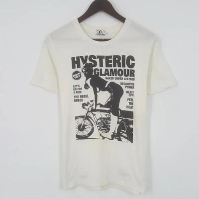 Koszula Hysteric Glamour Magazine w stylu vintage, biała, z krótkim rękawem, KV35914, T-shirt Unisex