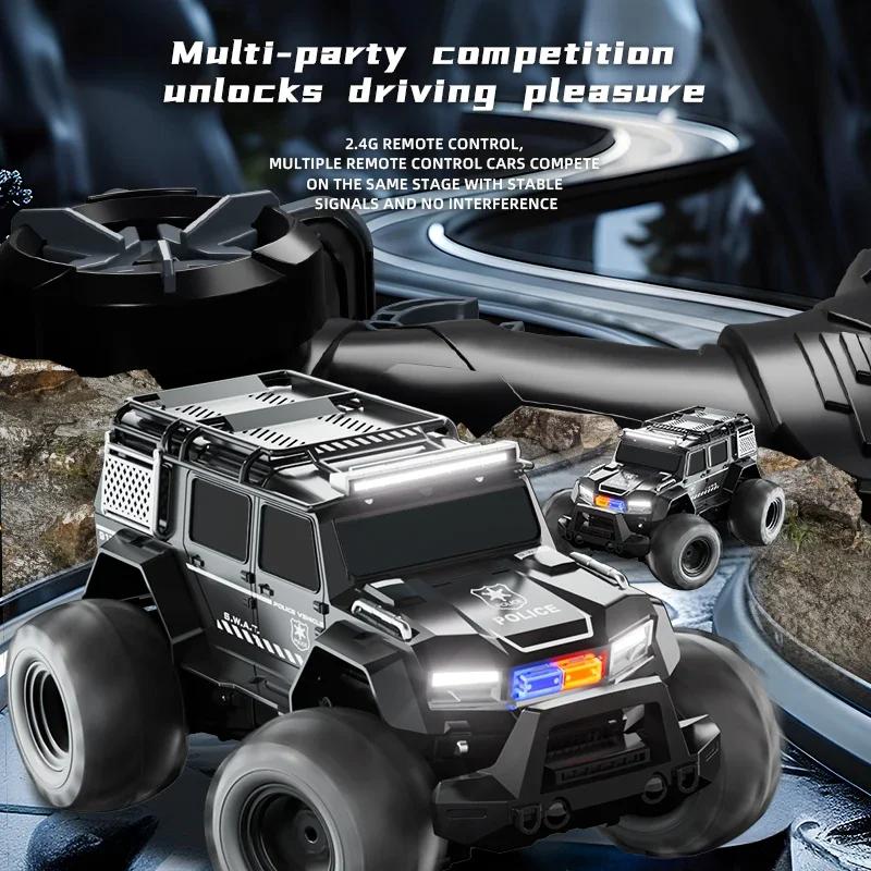 Non-Toxic 4Wd Rc Stunt Car Remote Control Vehicle Radio Control Buggy Off Road Police Cars Amphibious Climbing Truck Toys For Children Kids